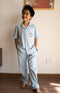Boys summer Pjs Set Sheep Light Blue Buttoned shirt + Pants
